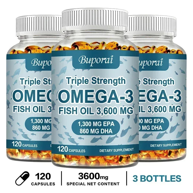Omega 3 Fish Oil - Promotes Overall Health, Supports Energy, Relieve Fatigue, Improve Memory, Support Joints, Immune System