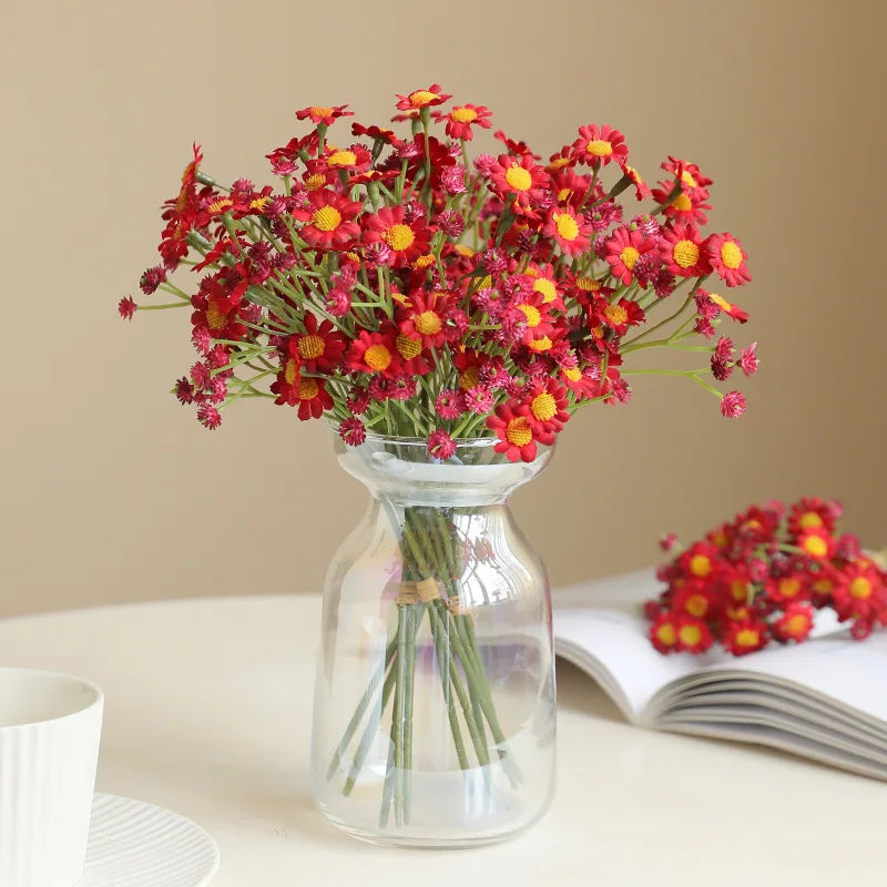 27CM Artificial Bouquet of Chamomile Countryside Fresh and Small Daisies Home Dining Table Floral Decorations Silk Flowers