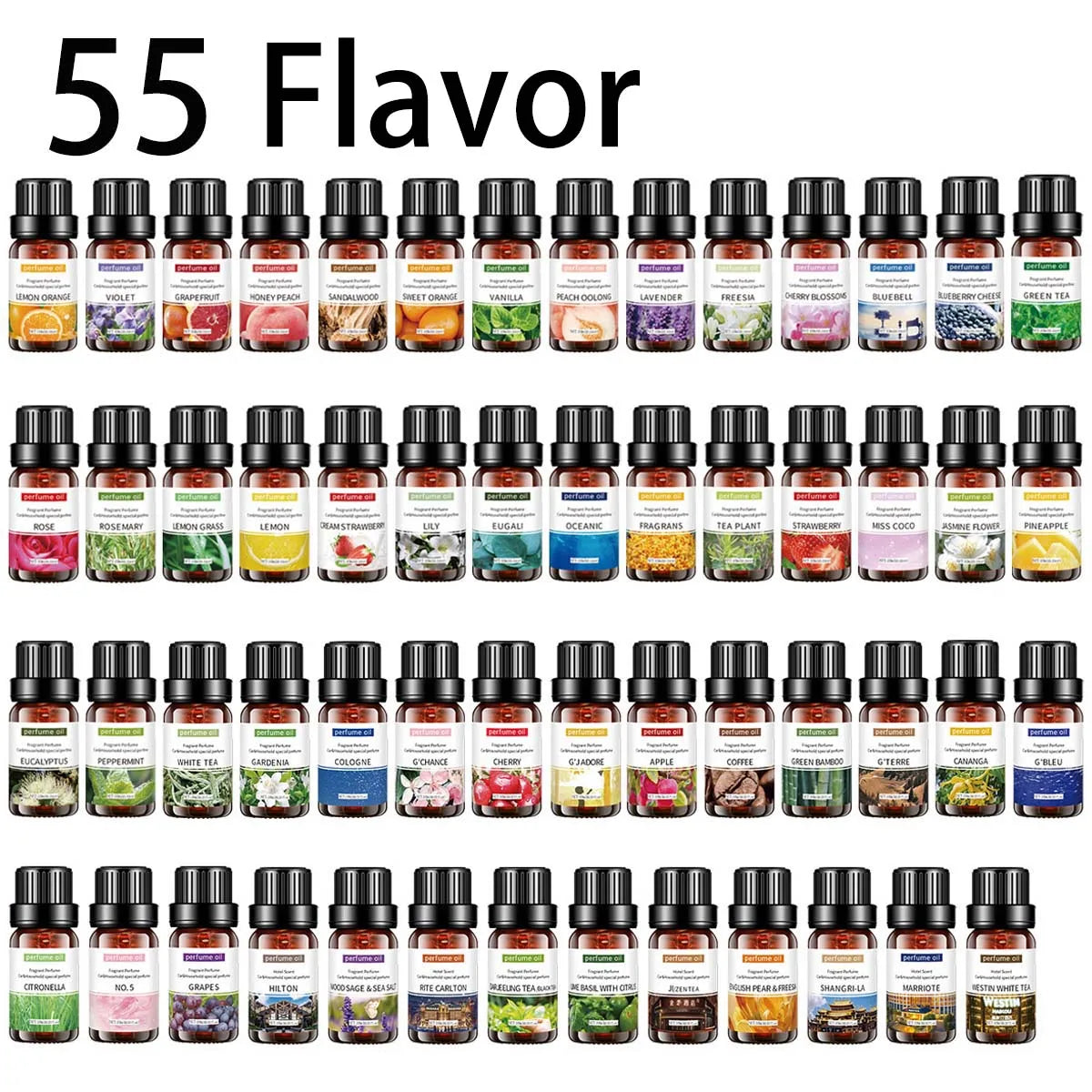 36 Flavor Essential Oils Pure Natural 10ml for Diffuser Humidifier Lavender Jasmine Vanilla Aromath Oil DIY Soap Candle Making