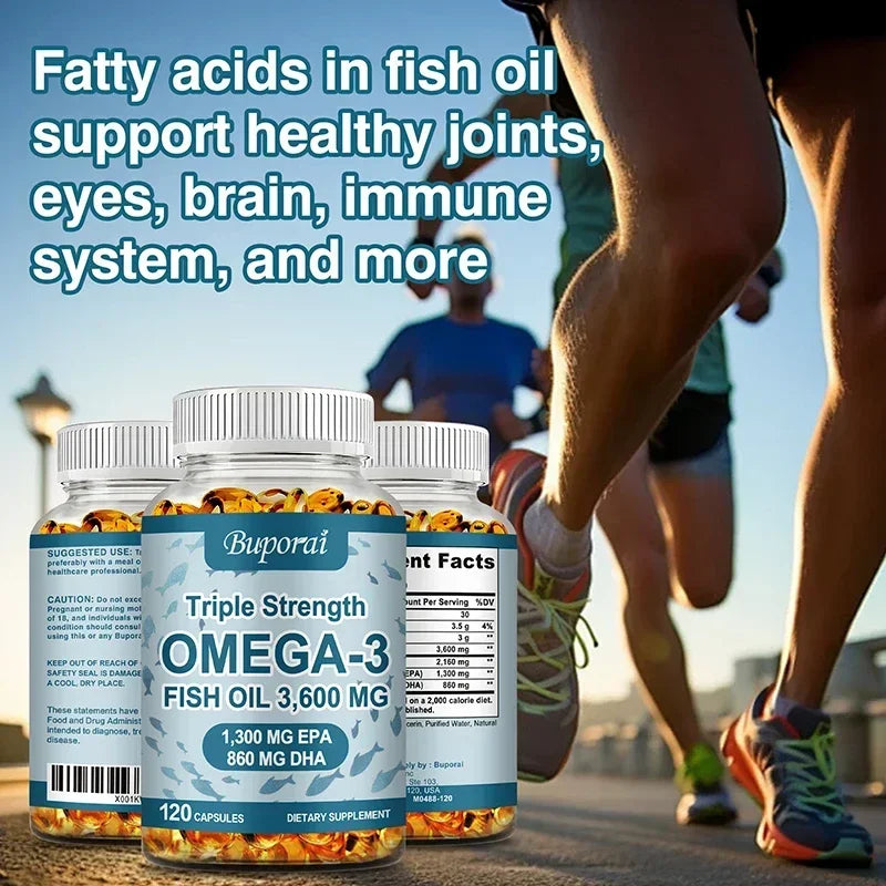 Omega 3 Fish Oil - Improve Bad Mood, Relieve Stress, Strengthen The Brain, Improve Memory and Intelligence