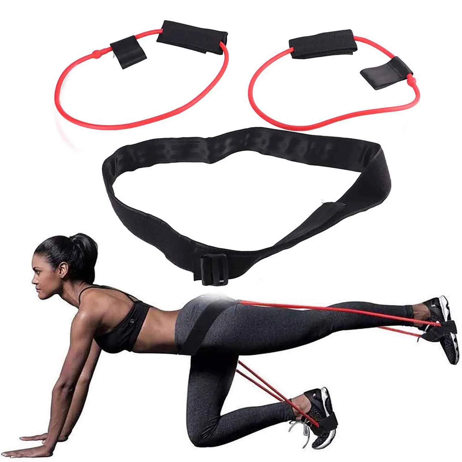 Resistance Bands Red Easy To Store Exercise Bands Strength Training Build Muscles 20LB Adjustable Elastic for Working Out