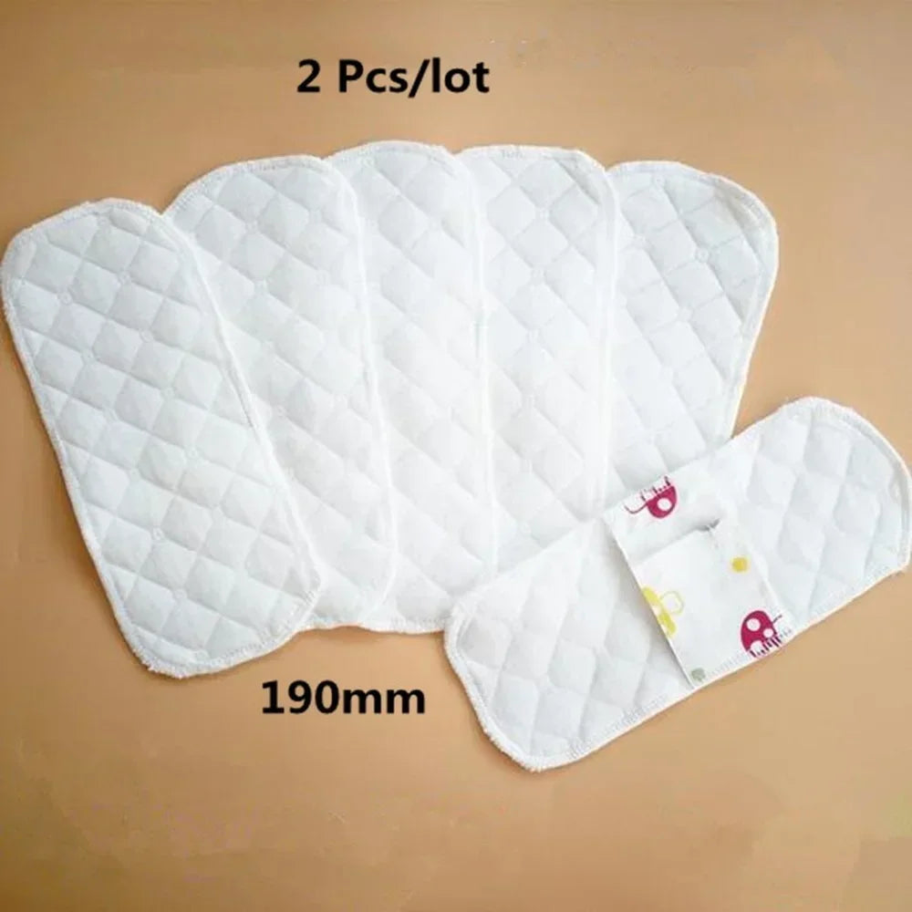 2PCS 19CM Reusable Daily Pads Menstrual Sanitary Pads Waterproof Panty Liner Super Thin 100% Cotton Feminine Hygiene Pads