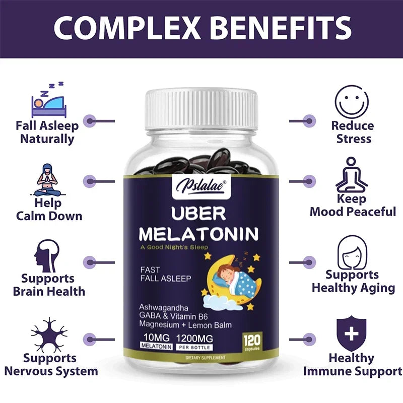 Melatonin Capsules - Support Nervous System and Brain Health, Improve Sleep Quality, Promote Relaxation, and Enhance Immunity