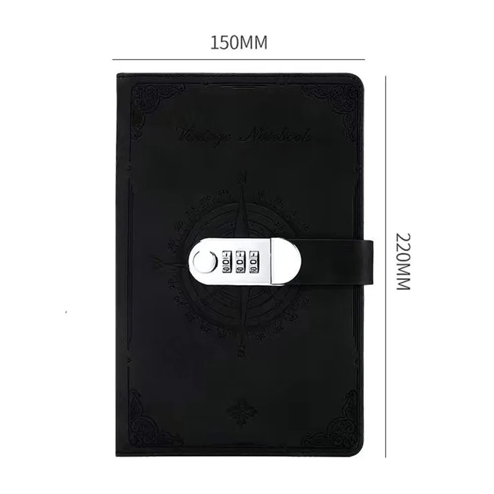 200-Page Password Notebook Diary Book Stationery A5 Notebook With Lock Smooth Writing Stain Resistant Travelers Journal Writing