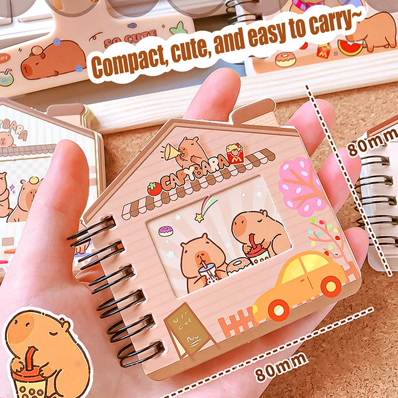 Kawaii Stationery Office Supplies Portable Mini Notebook Cute Capybara Journal Diary School Notebooks For Kid Notepads For Notes