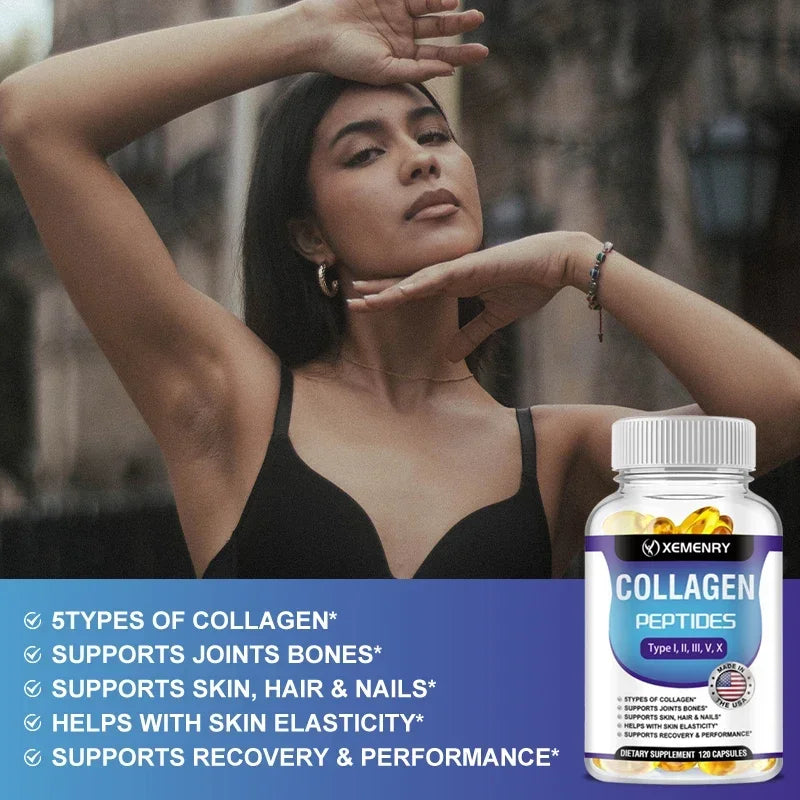 Collagen Peptide Capsules - Boosts Energy, Tightens Skin, Promotes Hair, Skin, Joint Health, Antioxidant