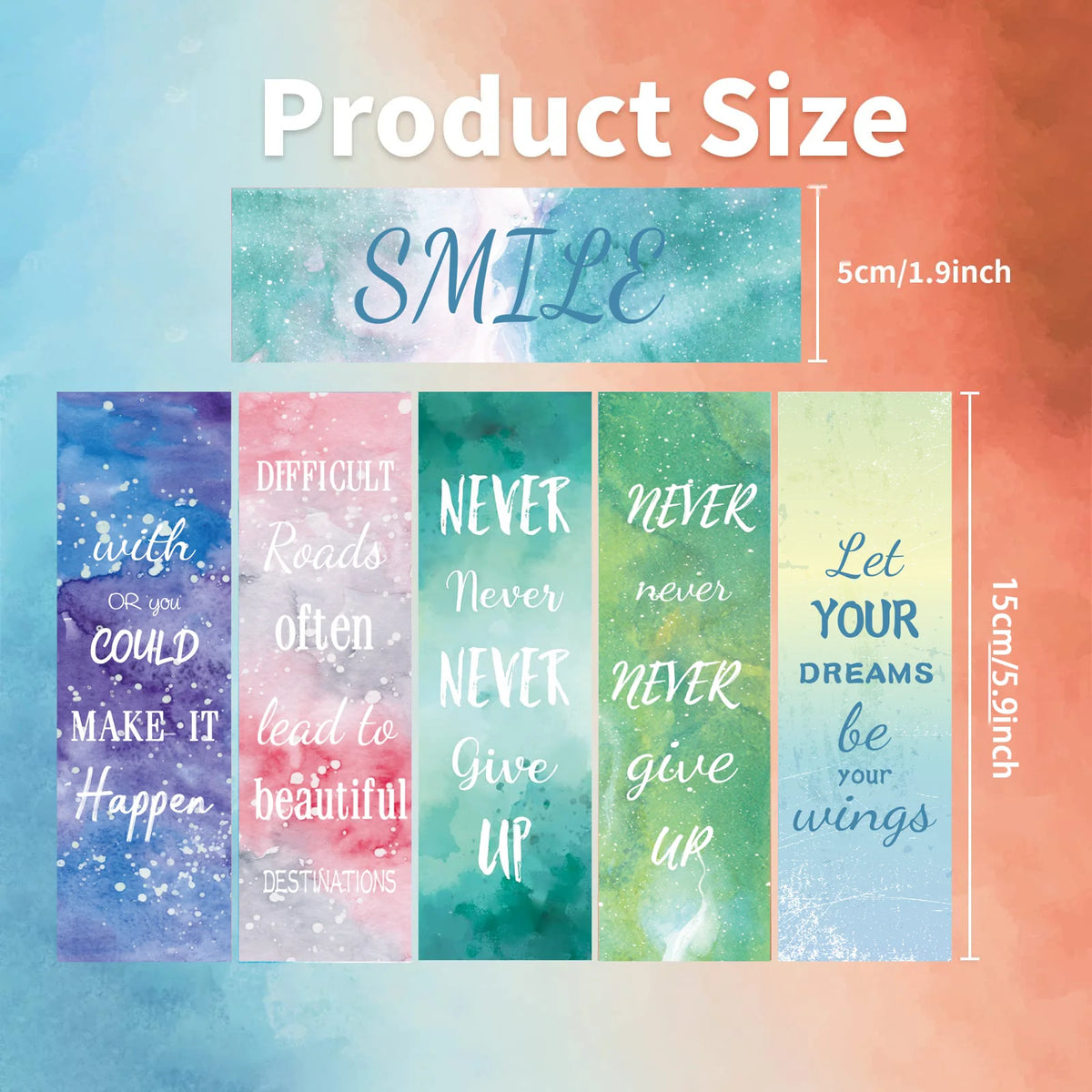 12 Pcs Inspirational Bookmarks for Women Men, 12 Styles Encouraging Bookmarks for  Students, Positive Bookmarks .