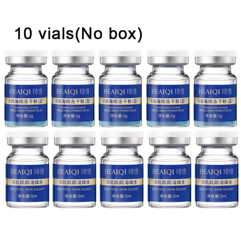 10 vials Blue Sponge Spicules Freeze-dried Collagen Powder Set 80% Microcrystal Natural Biological Extract Sponge Microcrystal