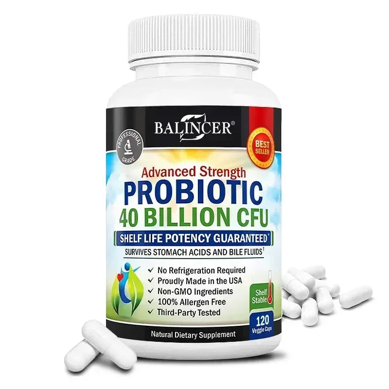 Probiotics 40 Billion CFU - Support Intestinal Health, Promote Digestion and Absorption, Replenish Energy, for Men and Women