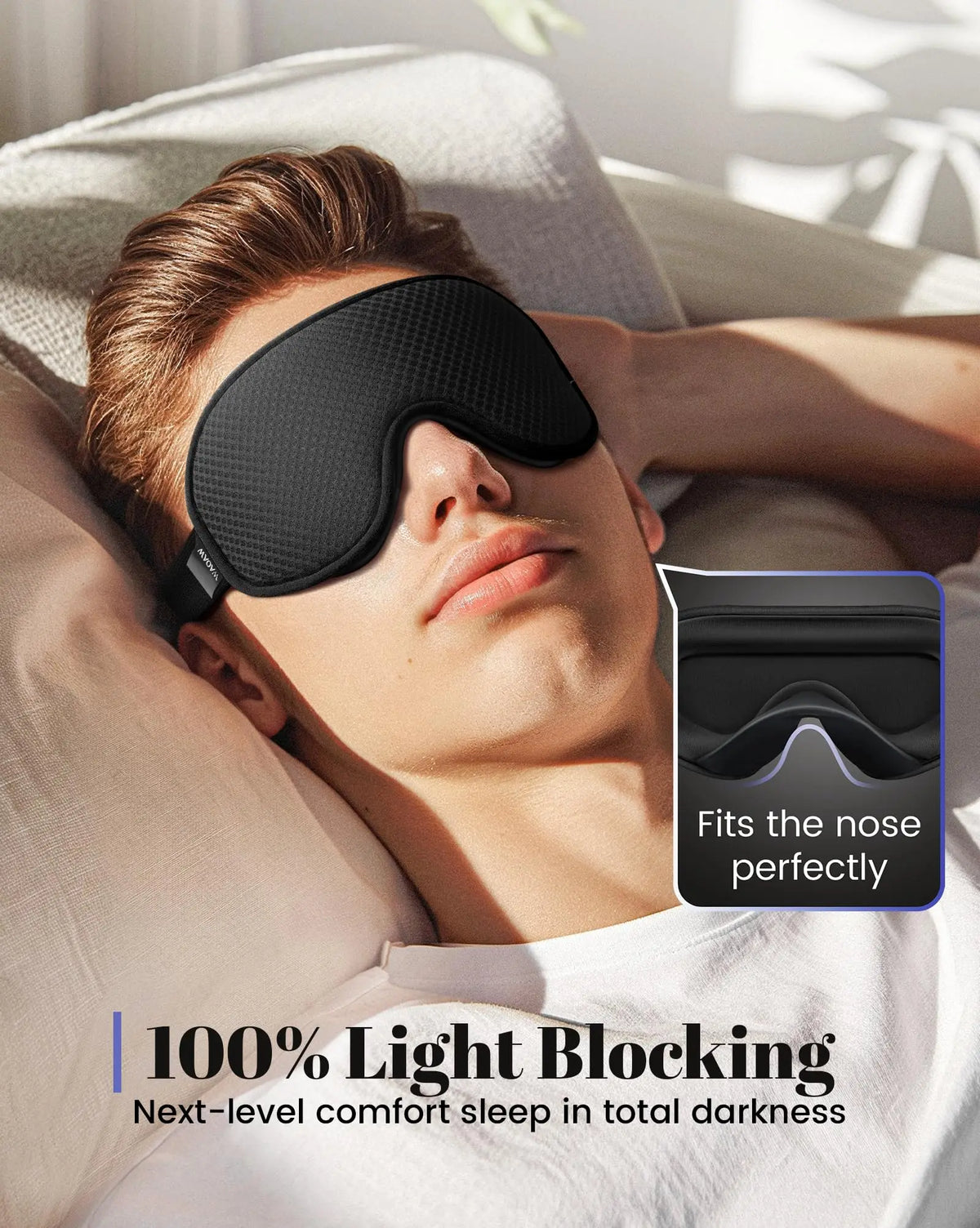Men's and Women's sleep masks: 3D Breathable, Soft and Comfortable travel Eye Mask - Adjustable light-blocking sleep night mask