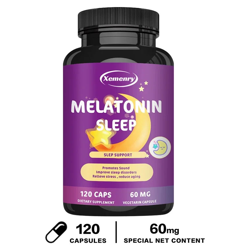 Melatonin Capsules - A Sleep Aid, Help You Fall Asleep Faster, Promote Sleep Health, and Improve Sleep Quality