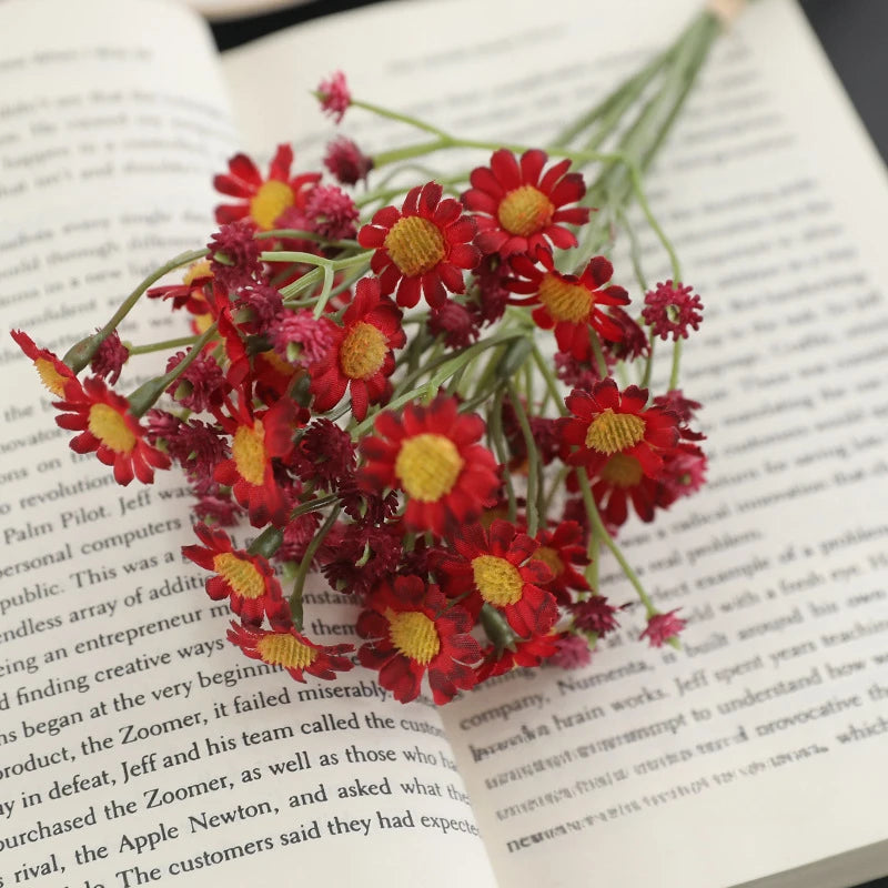 27CM Artificial Bouquet of Chamomile Countryside Fresh and Small Daisies Home Dining Table Floral Decorations Silk Flowers