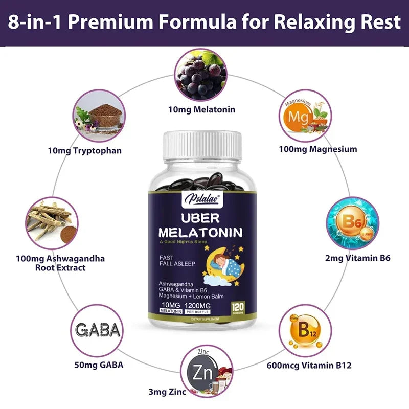 Melatonin Capsules - Support Nervous System and Brain Health, Improve Sleep Quality, Promote Relaxation, and Enhance Immunity