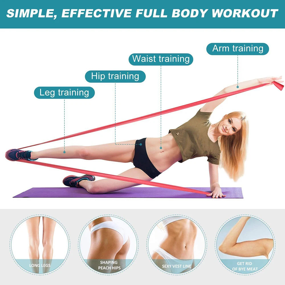 Resistance Bands Pilates Yoga Sport Training Fitness Exercise Home Gym Elastic Band Natural Rubber Latex Yoga Accessories