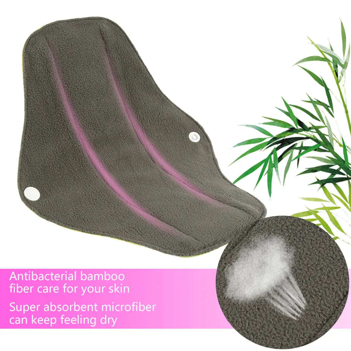 5-16Pcs Women's Reusable Menstrual Pads Absorbent Menstrual Panties  Super-Absorbent Soft and Comfortable Bamboo Sanitary Pads