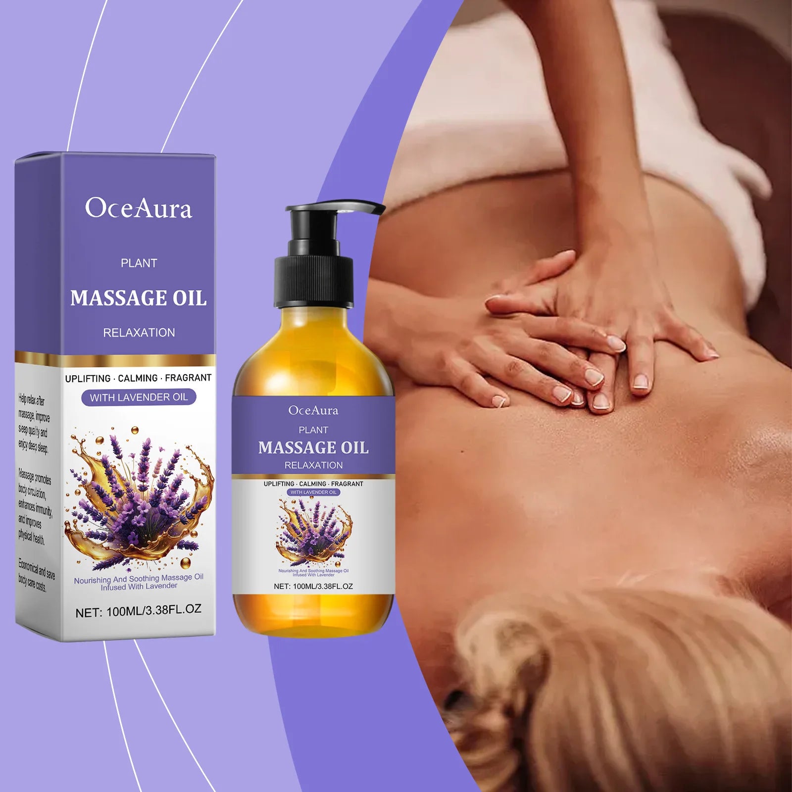 Lavender Relaxing Massage Oil Moisturizing Body Skin Smoothing Soft Stress Relief Muscle Sore Help Sleep Gua Sha Fragrance Oil