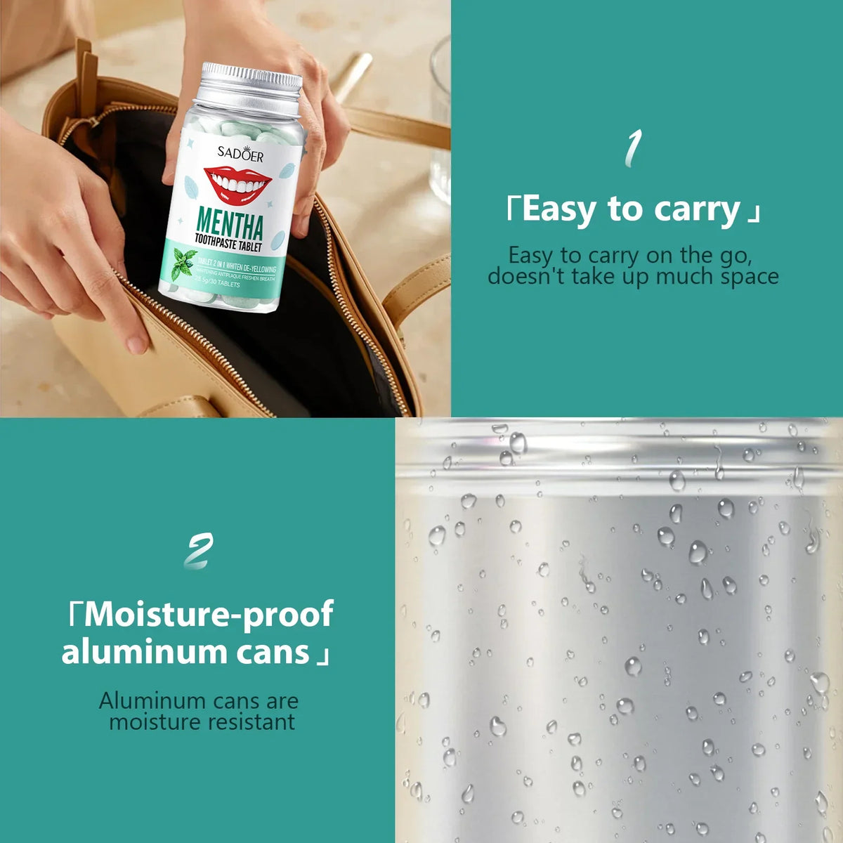 30 Tablets Mint Flavors Toothpaste Tablets Improve Bad Breath Remove tooth Stains Fresh Oral Hygiene Solid Toothpaste Tablet