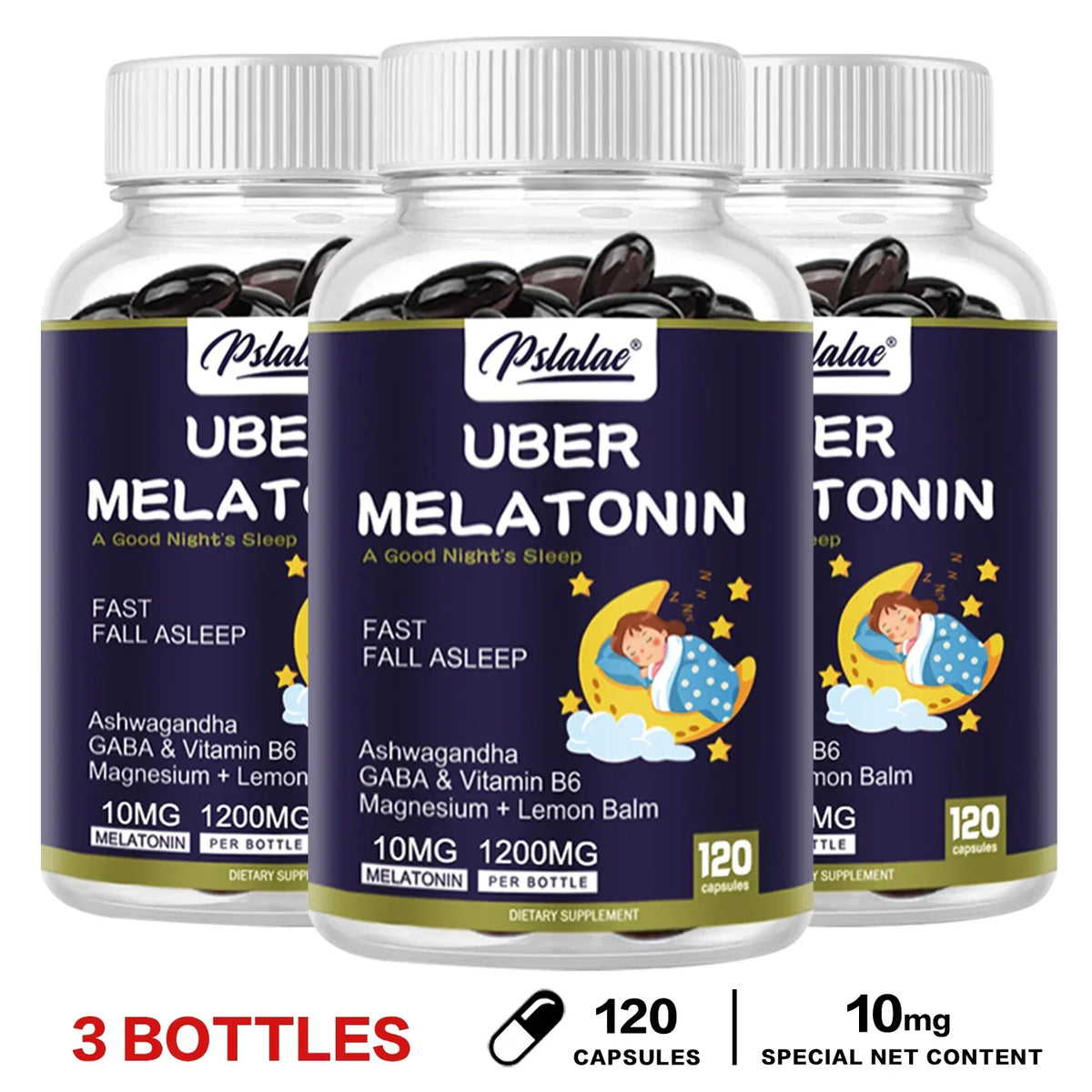 Melatonin Capsules - Support Nervous System and Brain Health, Improve Sleep Quality, Promote Relaxation, and Enhance Immunity