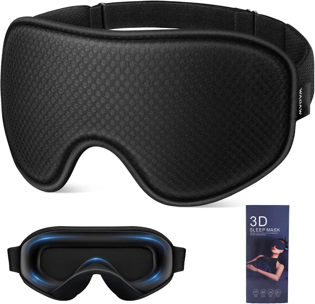 Men's and Women's sleep masks: 3D Breathable, Soft and Comfortable travel Eye Mask - Adjustable light-blocking sleep night mask