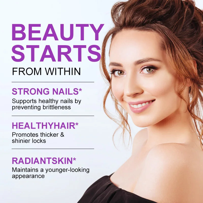 BEWORTHS Collagen and Biotin Capsules Biotin for Hair Growth Healthy Nails &amp;Skin Hair Farming Supplement Beauty Health Skin Care