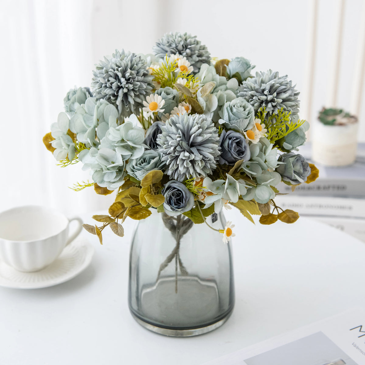 1PC Chamomile Combination Artificial Flowers For Festival Wreath Home Dining Table Bonsai Decoration Wedding Arch Accessories