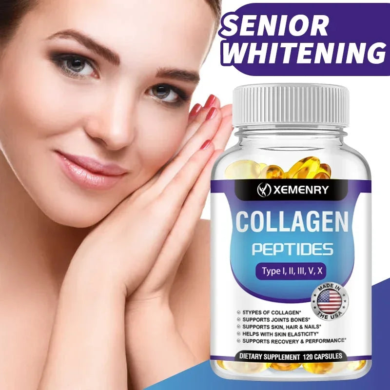 Collagen Peptide Capsules - Boosts Energy, Tightens Skin, Promotes Hair, Skin, Joint Health, Antioxidant