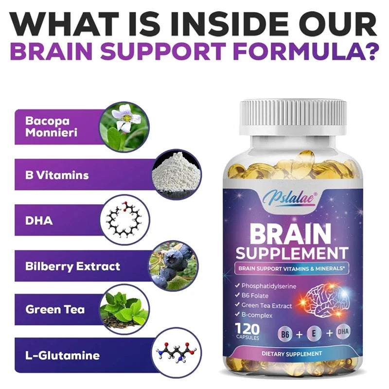 Brain Supplement - Supports Brain Health, Cognitive Function, Improves Mental Clarity, and Boosts Memory and Concentration