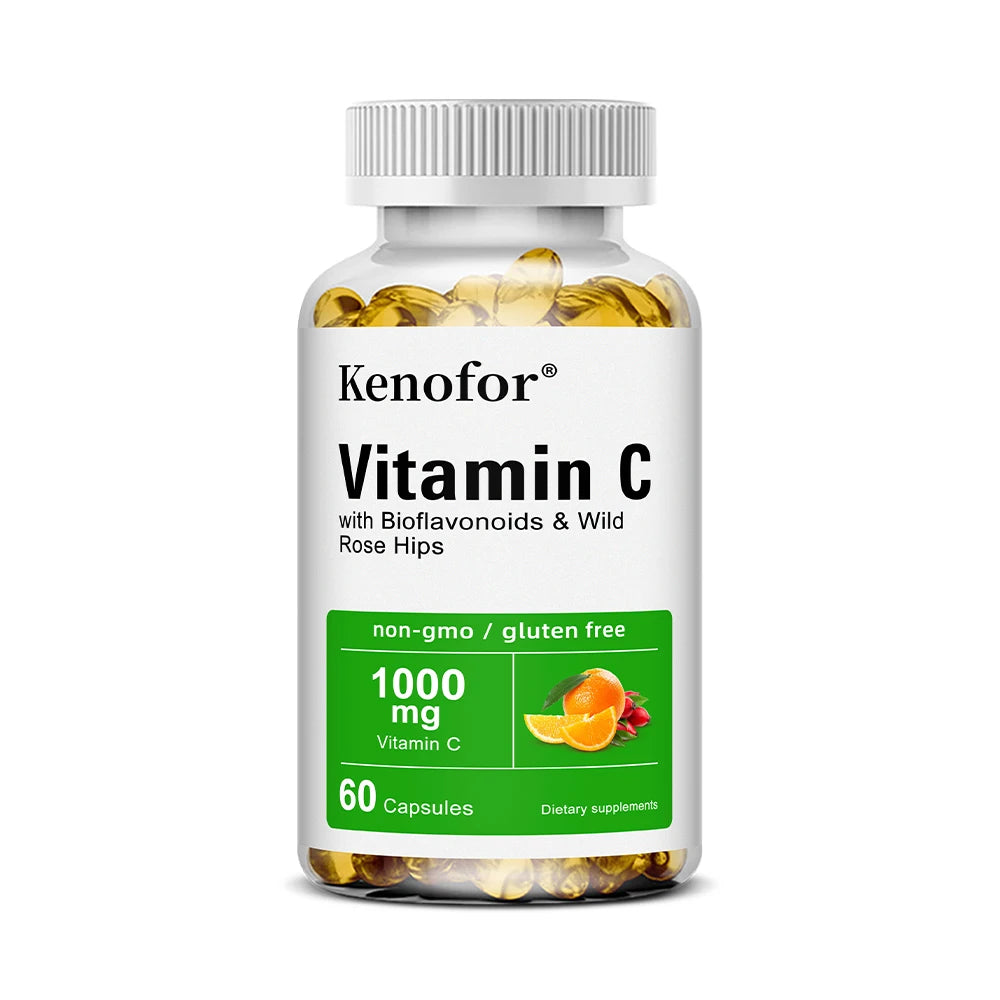 Vitamin C 1000 Mg - with Citrus, Rosehip, Immune Support, Collagen Production, Skin Health, Antioxidant, 120 Capsules