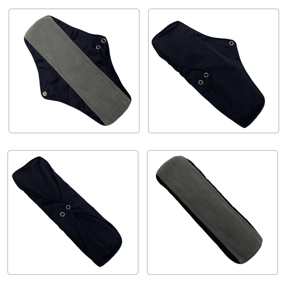 10 Piece Set Reusable Menstrual Pads for Women Washable Bamboo Charcoal Sanitary Napkins Eco-Friendly Cloth Period Pads