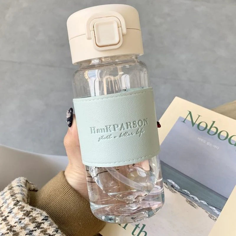 500ml portable straw water bottle creative and cute leak proof plastic drinking bottle milk coffee tea juice cup