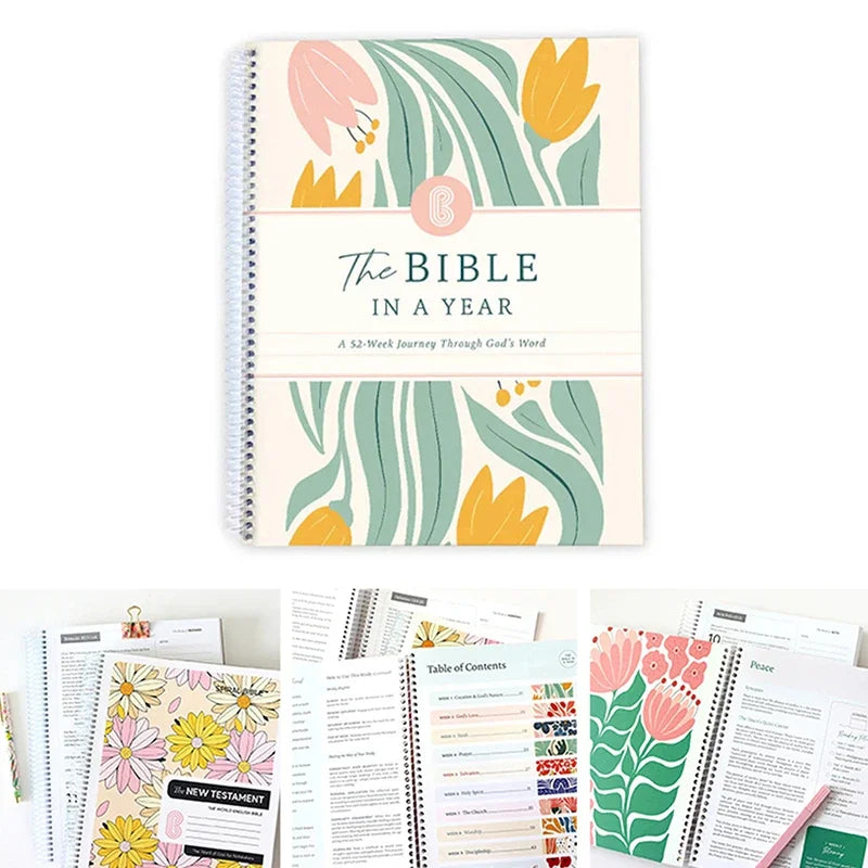 52-Week Bible Study Guide for Women - The Bible in a Year with Spiral Binding, Daily Devotional Journal &amp; Scripture Reading Plan