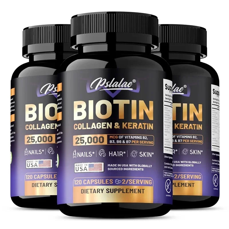 Biotin | Collagen | Keratin Supplement - Moisturize Skin, Promote Nail Growth, Anti-aging, Reduce Gray Hair and Hair Loss