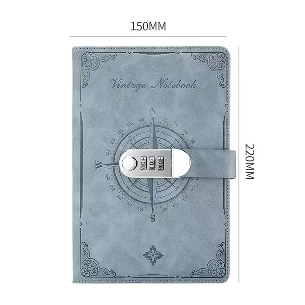 200-Page Password Notebook Diary Book Stationery A5 Notebook With Lock Smooth Writing Stain Resistant Travelers Journal Writing