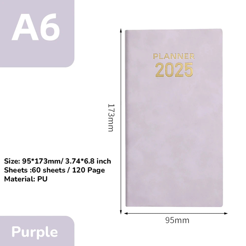 2025 A6 Notebook Notepad Daily Weekly Agenda Planner Notebooks Stationery Office School Supplies