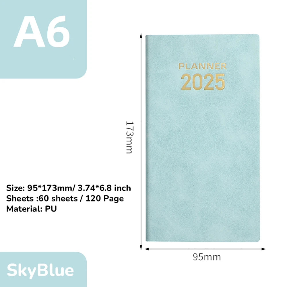2025 A6 Notebook Notepad Daily Weekly Agenda Planner Notebooks Stationery Office School Supplies