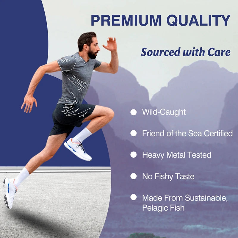 Omega 3 Fish Oil Capsules - Supports Eye and Skin Health, Promotes Brain Function, Improves Immunity, and Is An Antioxidant