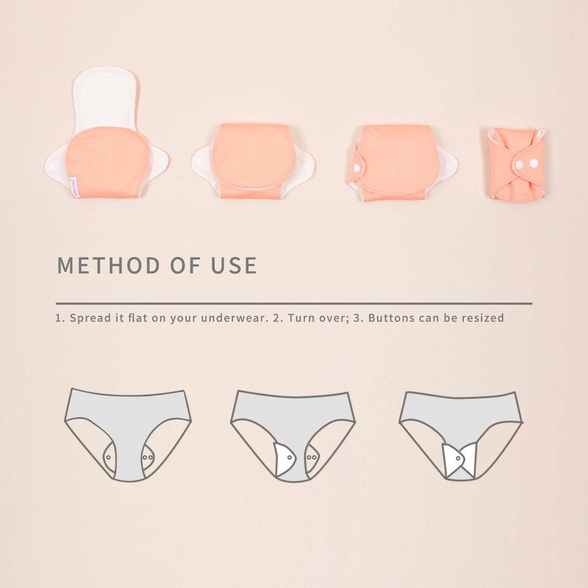 10Pcs/Set Large Women Reusable Menstural Pads for Monthly Thick Washable Sanitary Napkins Highly Absorbent Washable Heavy  Pads