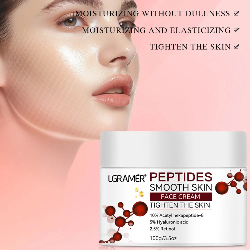 Advanced Peptide Facial Lifting Cream Lightens Fine Lines Firms Skin and Skincare for Younger Firmer and Smoother Skin