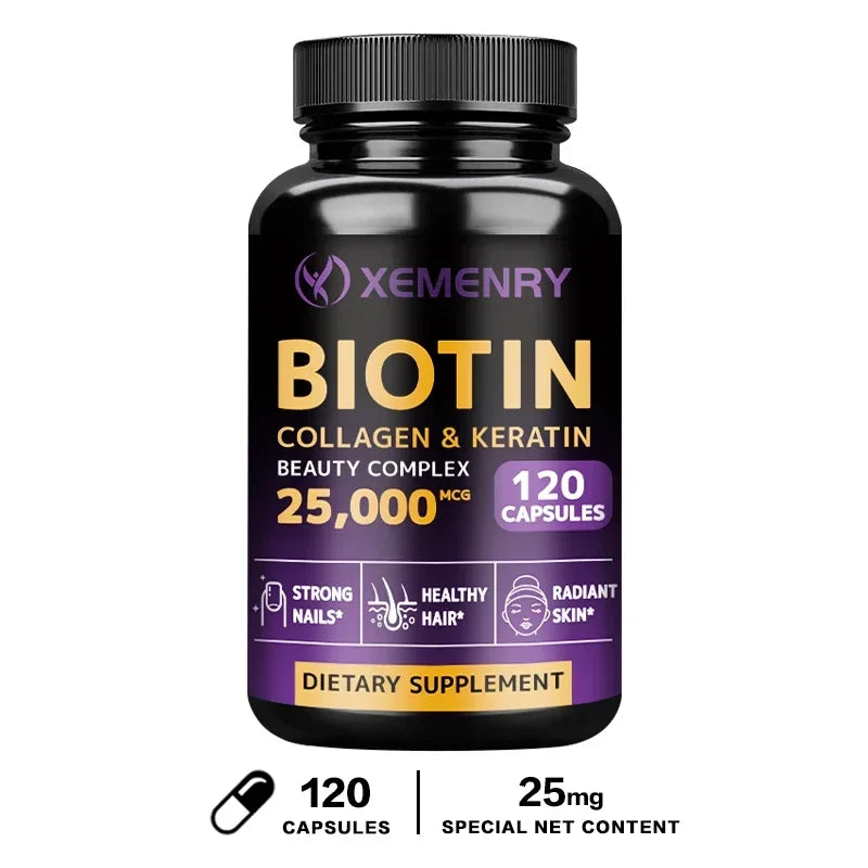 Biotin + Collagen + Keratin Supplement - Helps Enhance Healthy Hair, Skin, Nails | Non-GMO