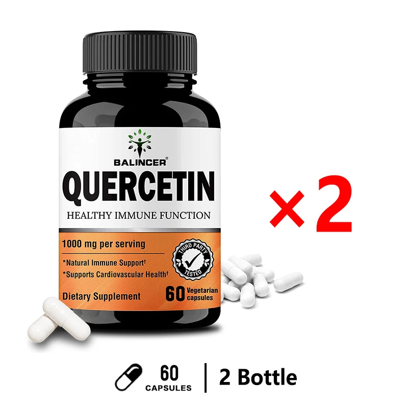 Natural Quercetin Supplement Vegan Capsules Bioflavonoid Support - Supports immune health and energy levels