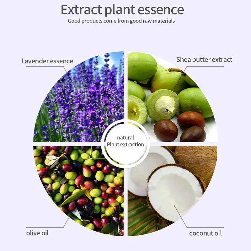 Lavender Handmade Essential Oil Soap Bar,For Body &amp; Face Deep Cleaning,Moisturizing,Brightening,Oil Control,Natural Organic