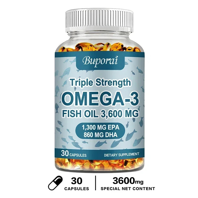 Omega 3 Fish Oil - Improve Bad Mood, Relieve Stress, Strengthen The Brain, Improve Memory and Intelligence