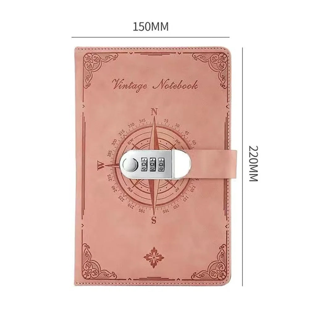 200-Page Password Notebook Diary Book Stationery A5 Notebook With Lock Smooth Writing Stain Resistant Travelers Journal Writing