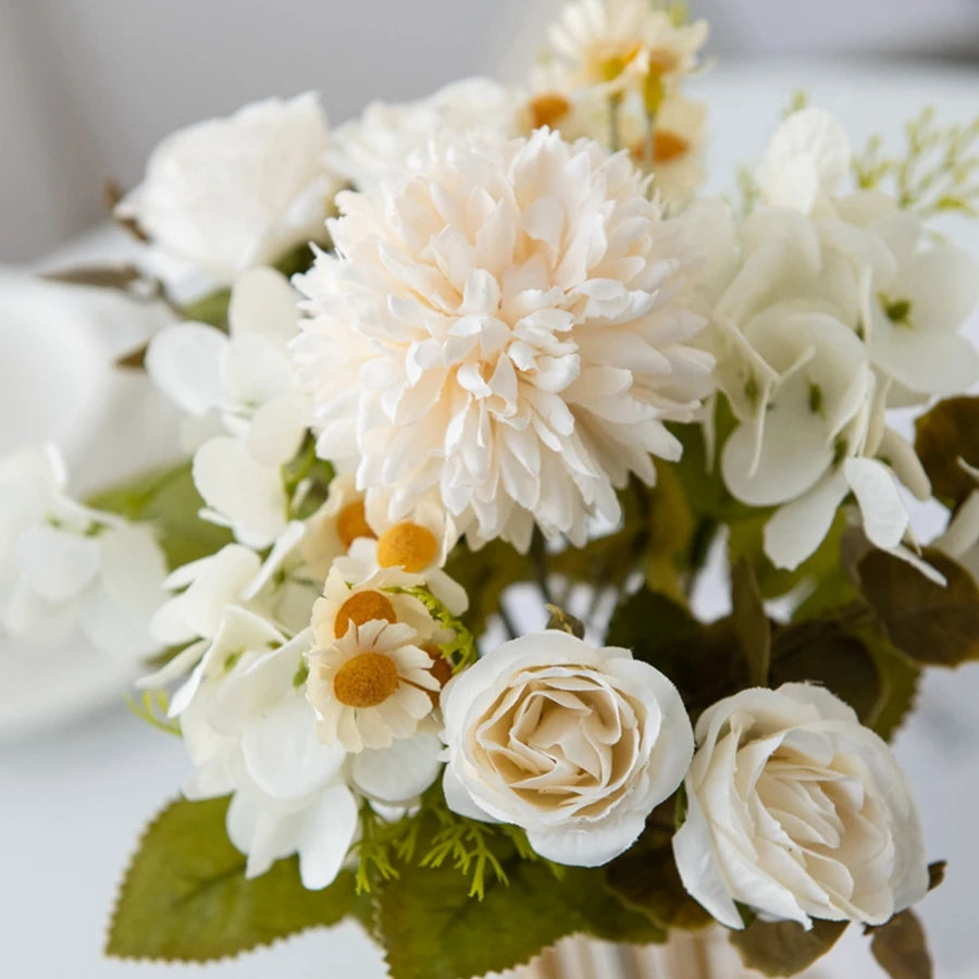 1PC Chamomile Combination Artificial Flowers For Festival Wreath Home Dining Table Bonsai Decoration Wedding Arch Accessories