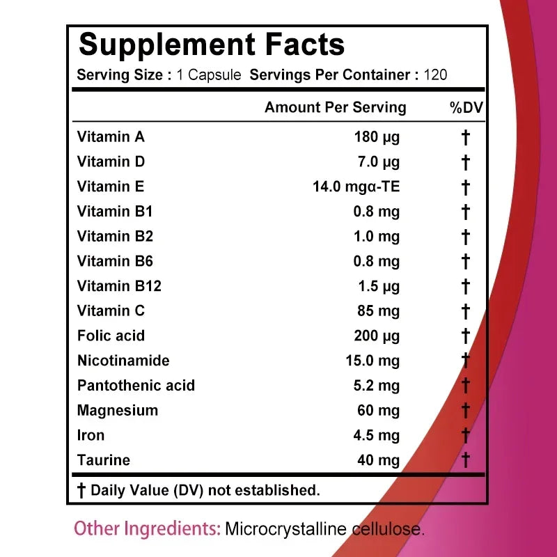 Women's Multivitamins &amp; Minerals - Enhances Energy Levels, Anti-aging, Promote Healthy Hair, Skin and Nails