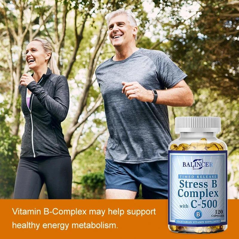 Vitamin B Complex - Supports Energy, Nervous System Health, Boosts Immunity, Antioxidant Supplement-120 Capsules