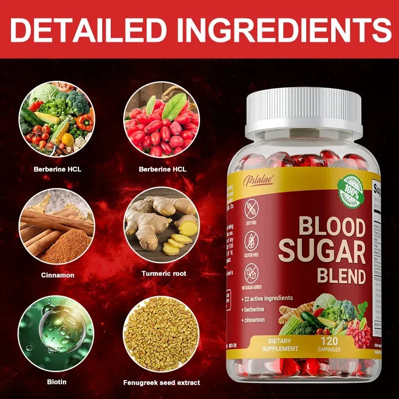 Blood Sugar Blend Capsules - Metabolic Health and Energy, Antioxidant, Maintains Healthy Blood Sugar