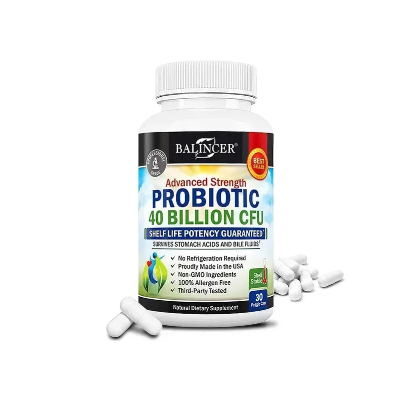 Probiotics 40 Billion CFU - Support Intestinal Health, Promote Digestion and Absorption, Replenish Energy, for Men and Women