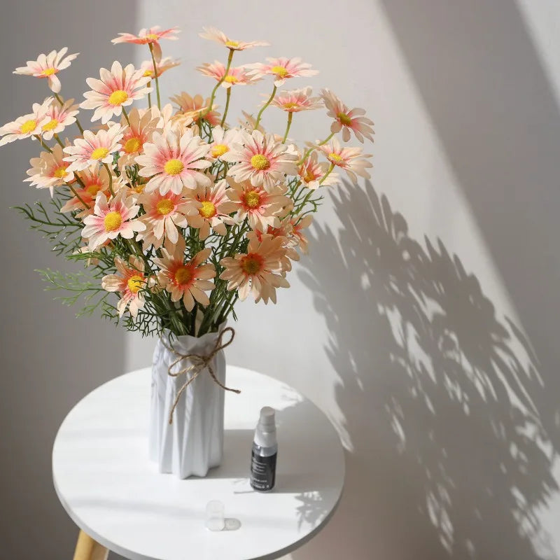 Chamomiles Silk Artificial Flower 60cm Daisy White Fake Flowers Room Wedding Home Table Decorations Party Diy Bouquet Gifts