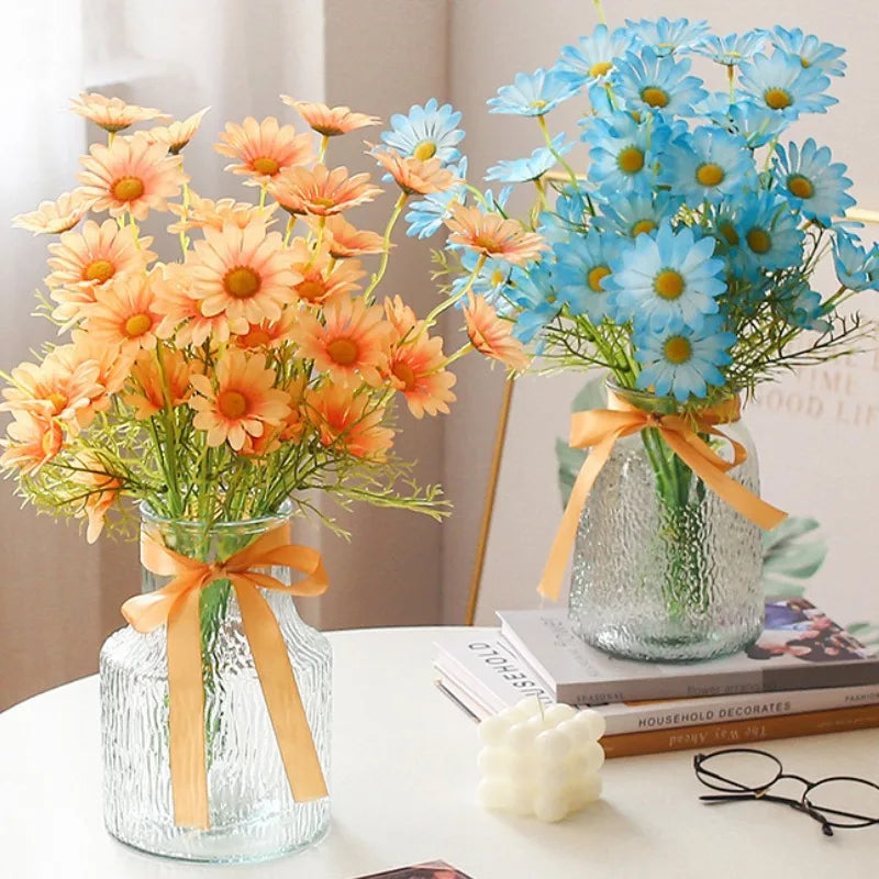 Chamomiles Silk Artificial Flower 60cm Daisy White Fake Flowers Room Wedding Home Table Decorations Party Diy Bouquet Gifts